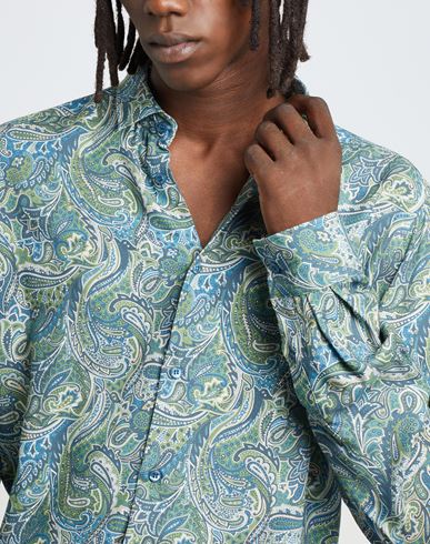 Printed Regular Fit Shirt Man Shirt Green Size S Viscose