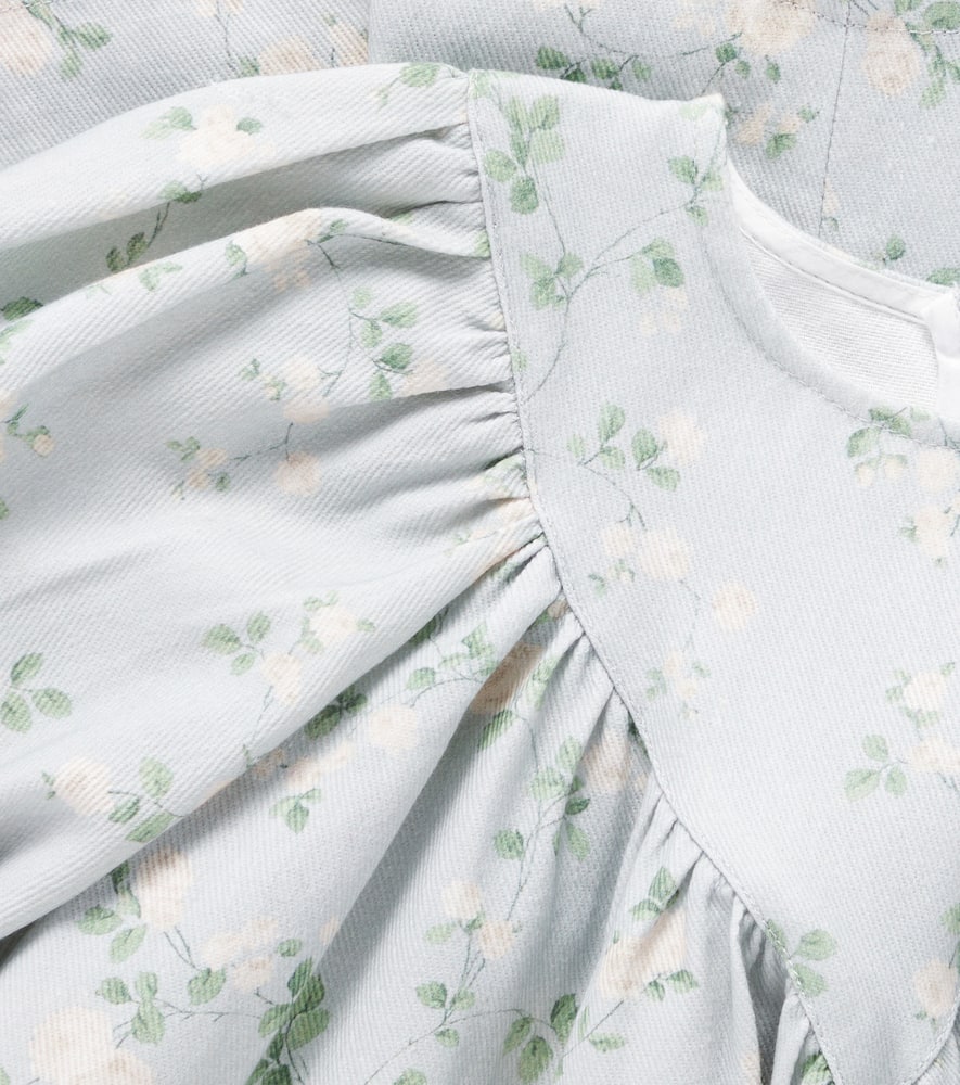 Petite Amalie Floral cotton chambray dress