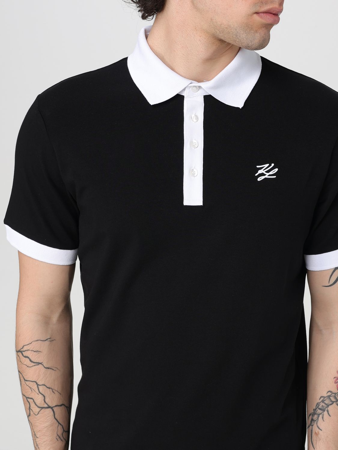Polo Shirt KARL LAGERFELD Men color Black