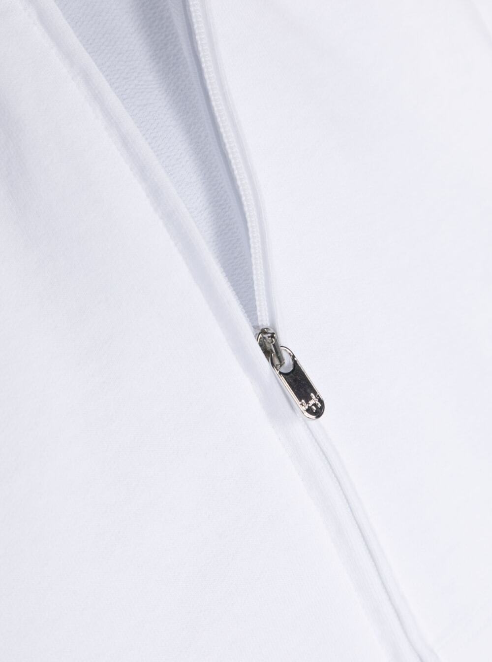 White Sweatshirt With Ruffled Neck In Cotton Baby