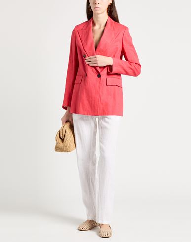 Woman Blazer Coral Size 4 Linen
