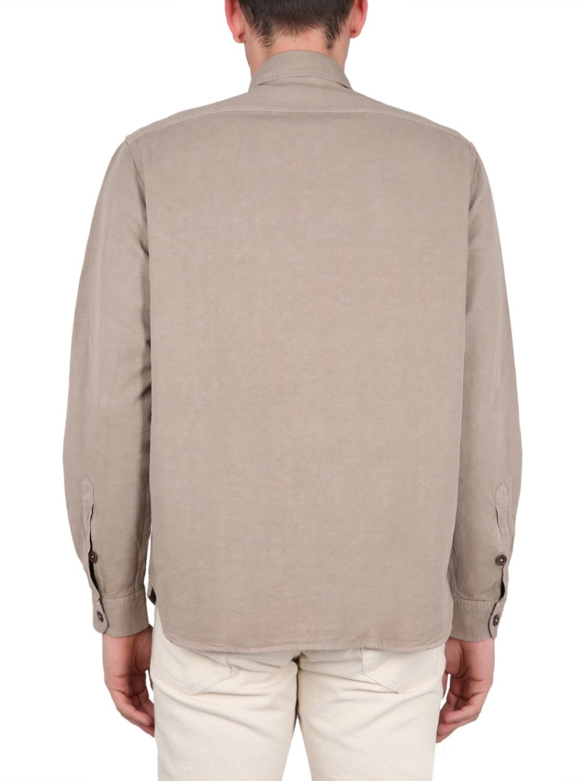 Garment-dyed Over Shirt In Canvas