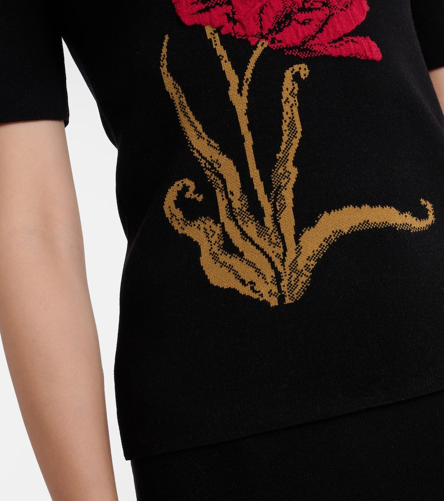 Floral jacquard top
