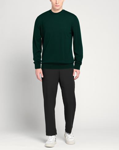 Man Sweater Dark green Size 40 Merino Wool
