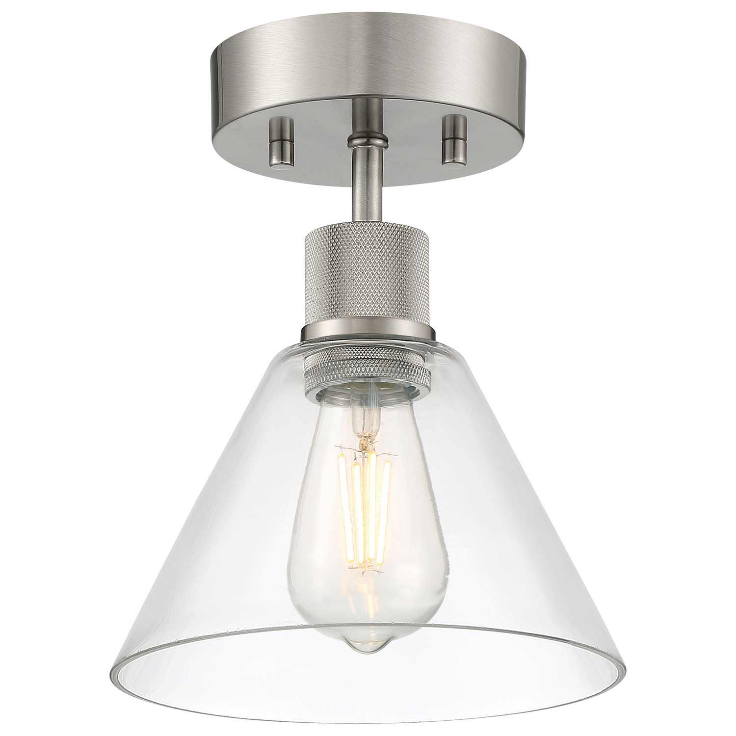 Brushed Steel LED Semi Flush Mount from the Port Nine Martini Collection