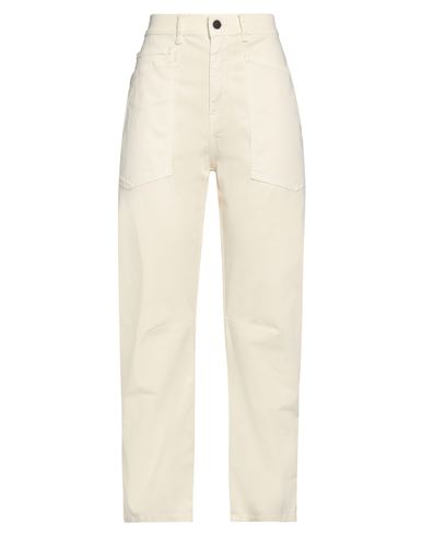 Woman Pants Cream Size 26 Cotton, Lyocell, Elastane