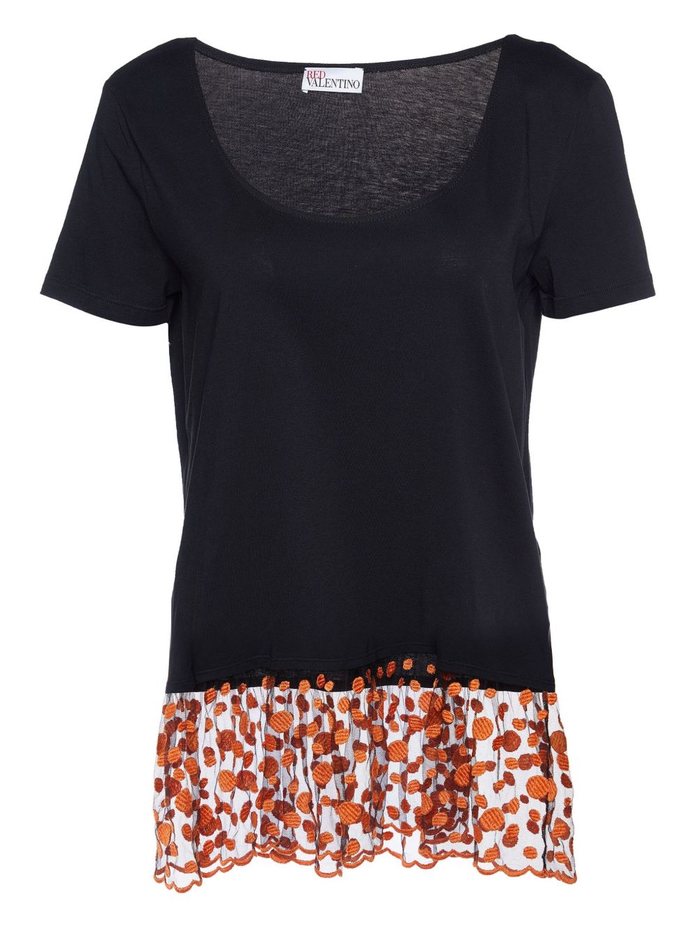 Embroidered cotton top - Black