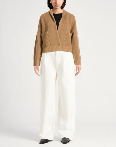 Woman Cardigan Camel Size 8 Wool
