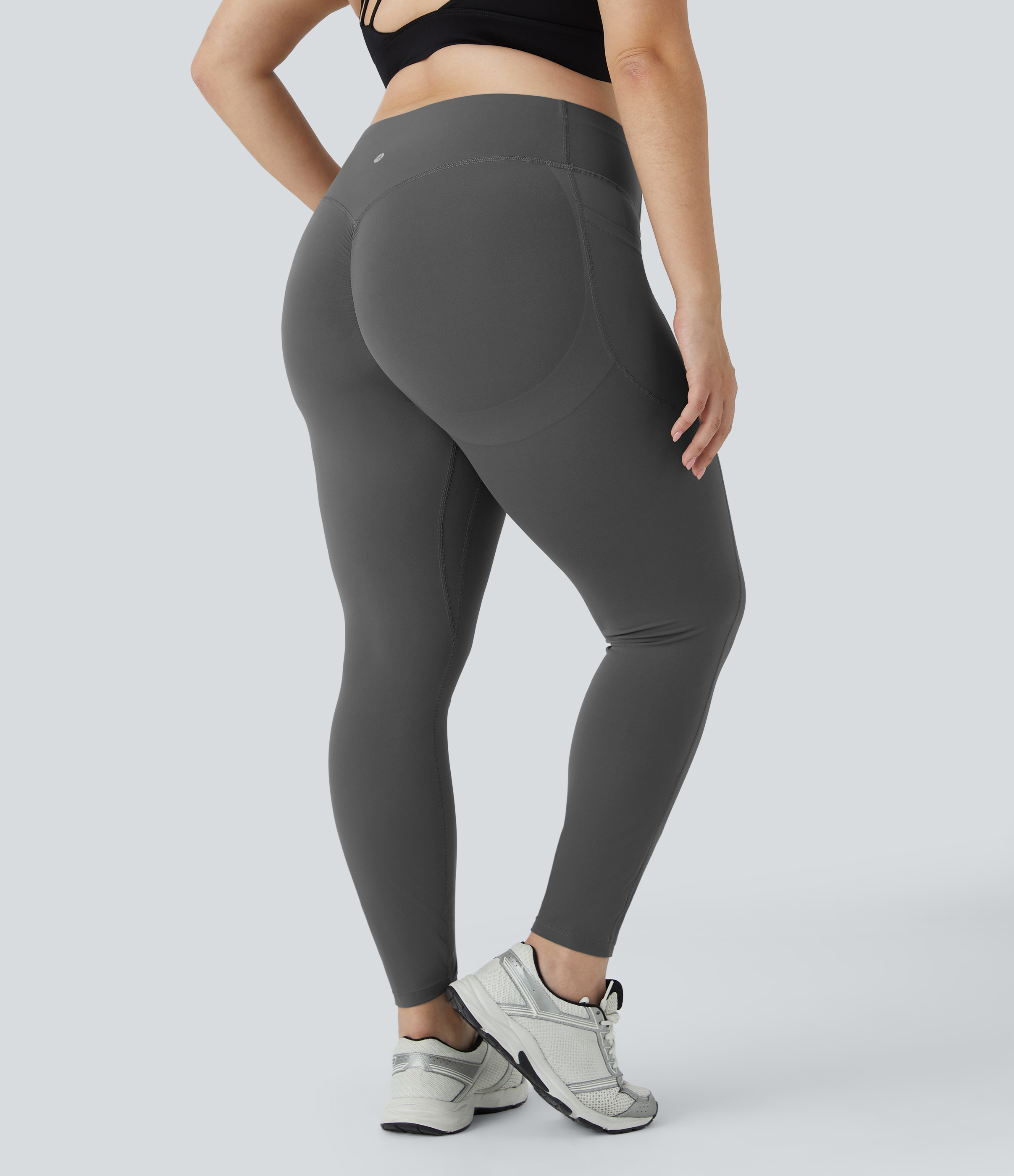 Halara Halara UltraSculpt™ High Waisted Scrunch Butt Lifting Tummy Control Pocket Shaping Training Plus Leggings - Volcanic Ash - 3Xfull_length