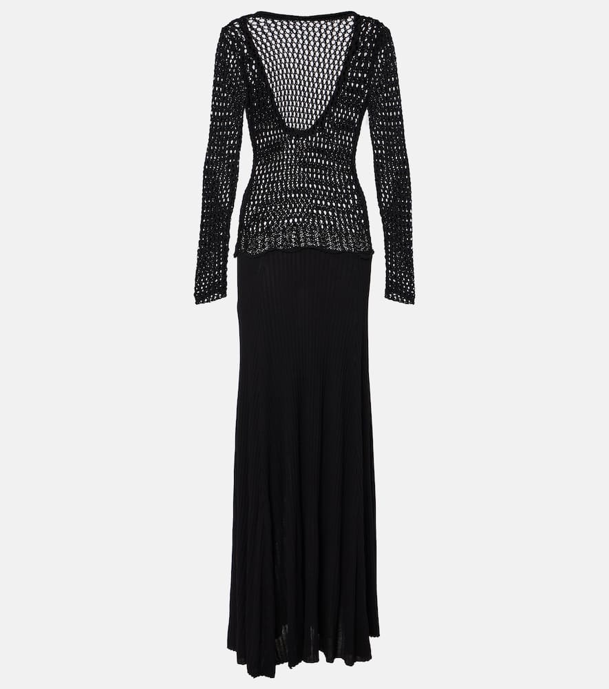 Sheer cotton-blend maxi dress