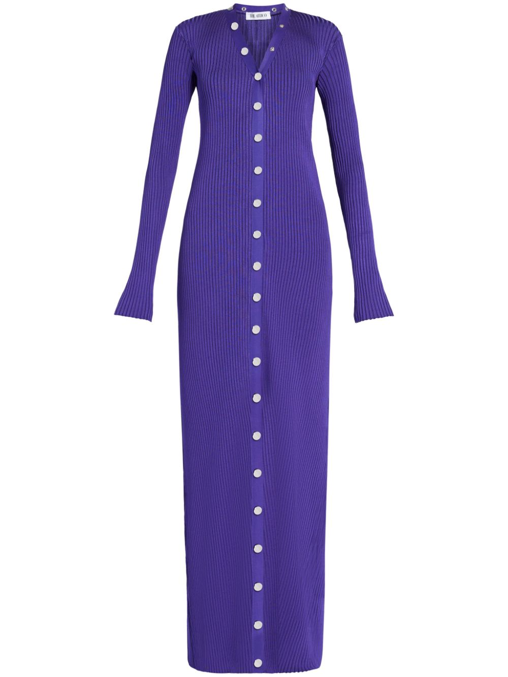 Ribbed-knit cardigan dress - Purple