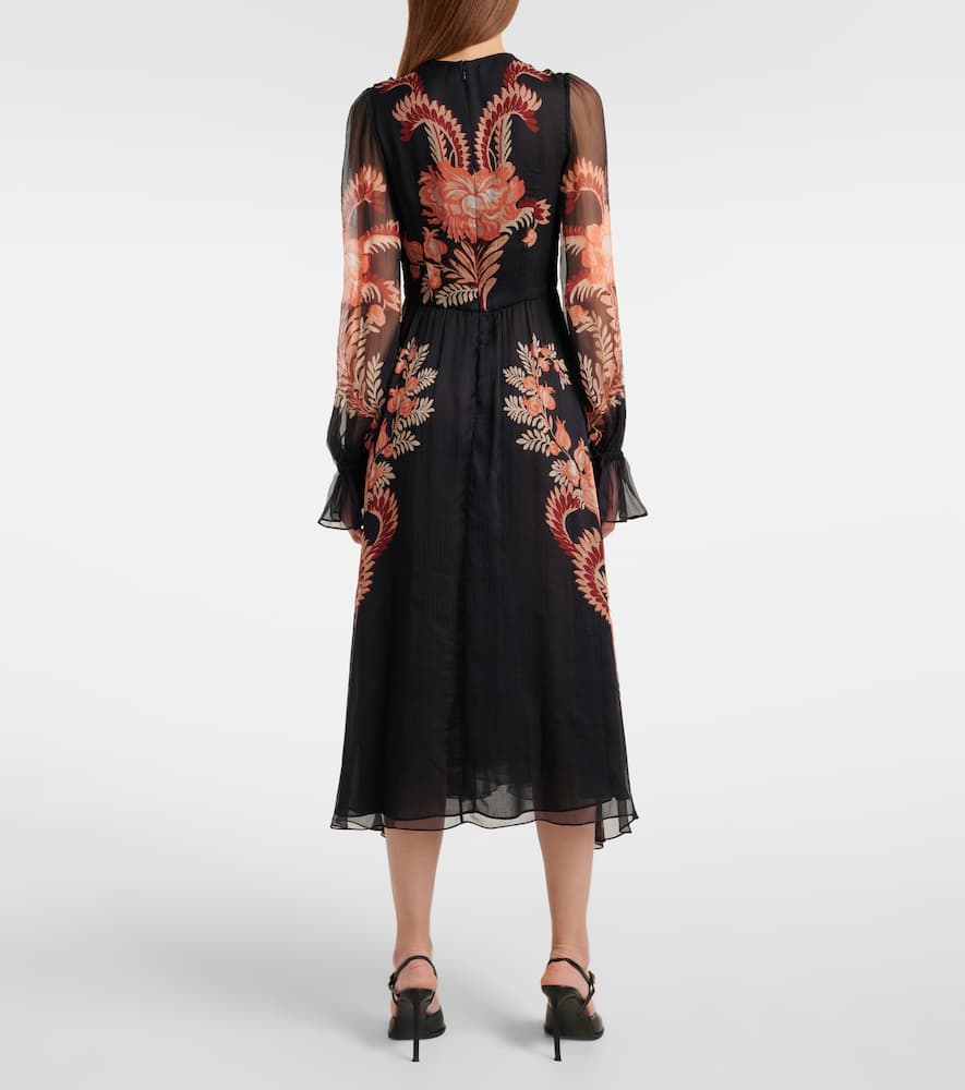 Floral silk midi dress
