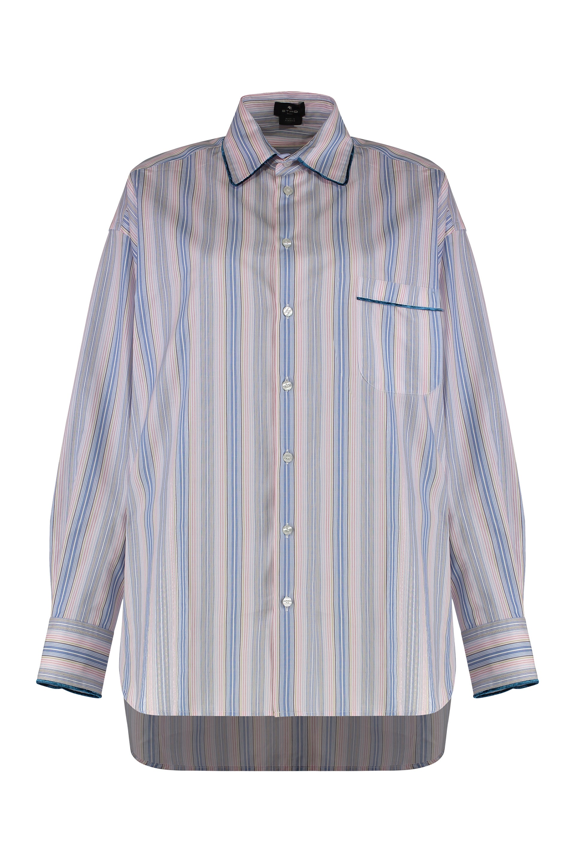 Mini Striped Cotton Shirt with Pocket