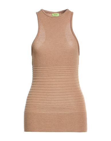 Woman Tank top Camel Size 4 Micro modal, Nylon, Merino Wool