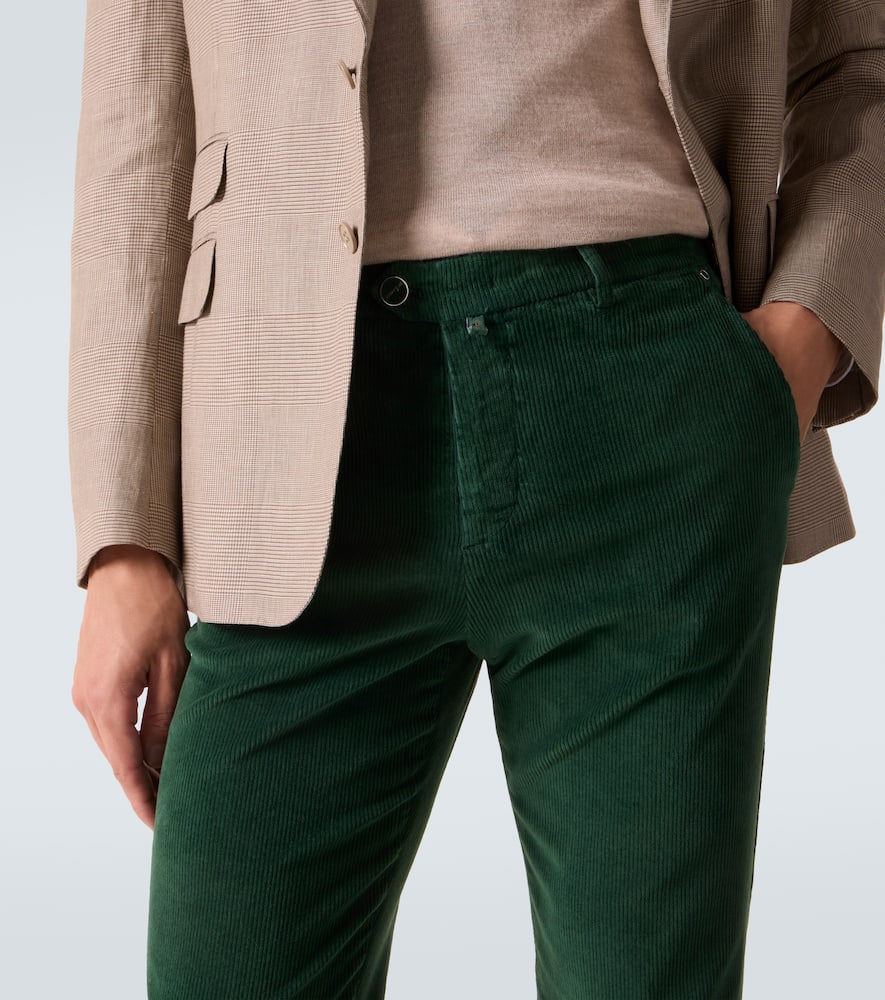 Cotton-blend corduroy slim pants