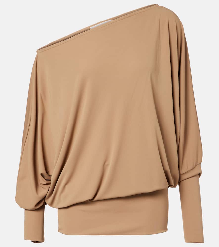 Cely asymmetric draped minidress