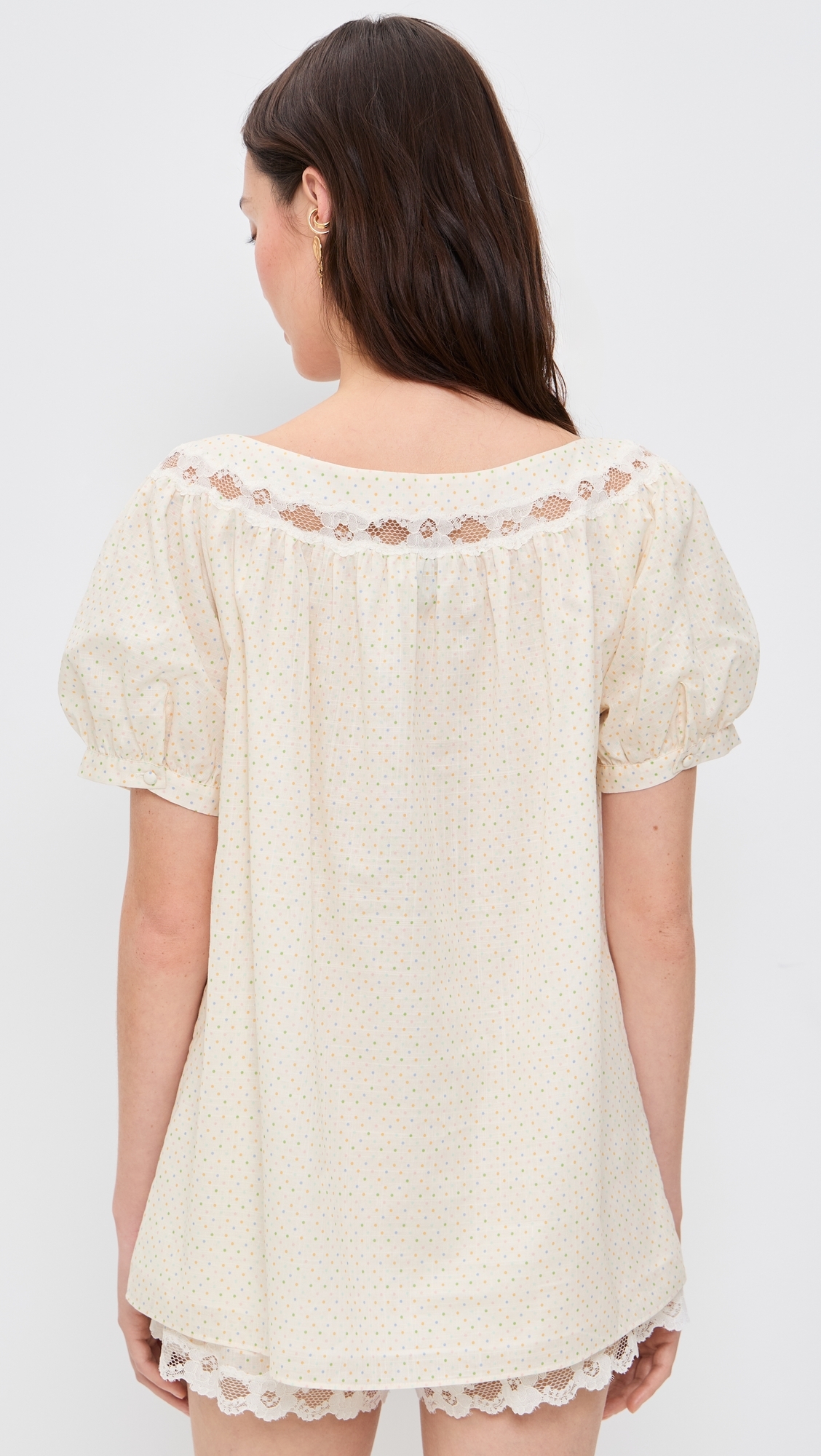 Marilyn Blouse Rainbow Polka Dot