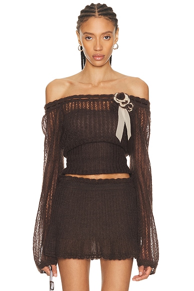Mirror Palais Little Lamb Top in Brown - Brown. M also in L