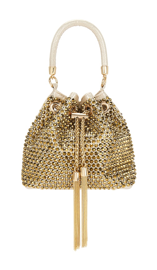 Olga berg Santorini Hotfix Pouch in Metallic Gold