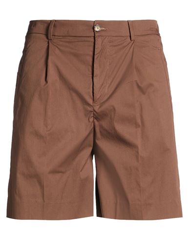 Man Shorts & Bermuda Shorts Brown Size 32 Cotton, Polyamide, Elastane