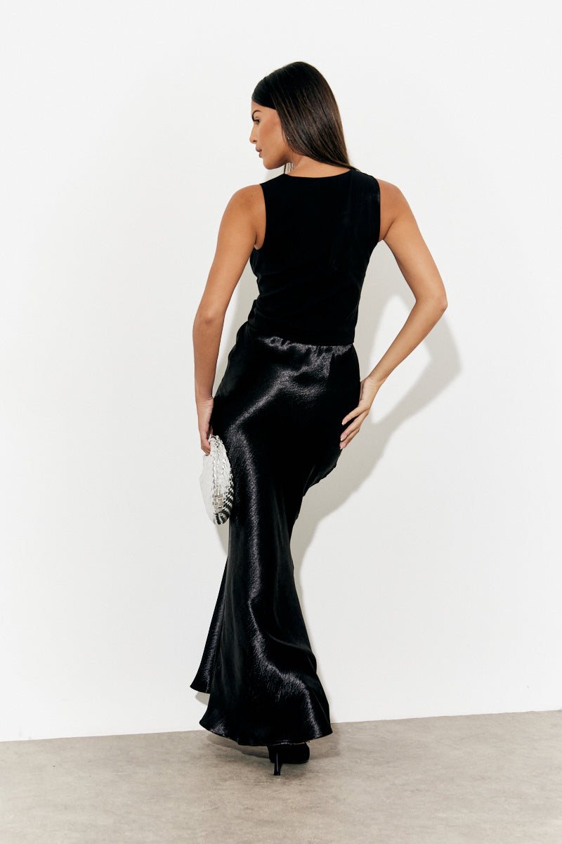 Liquid Satin Bias Cut Maxi Skirt