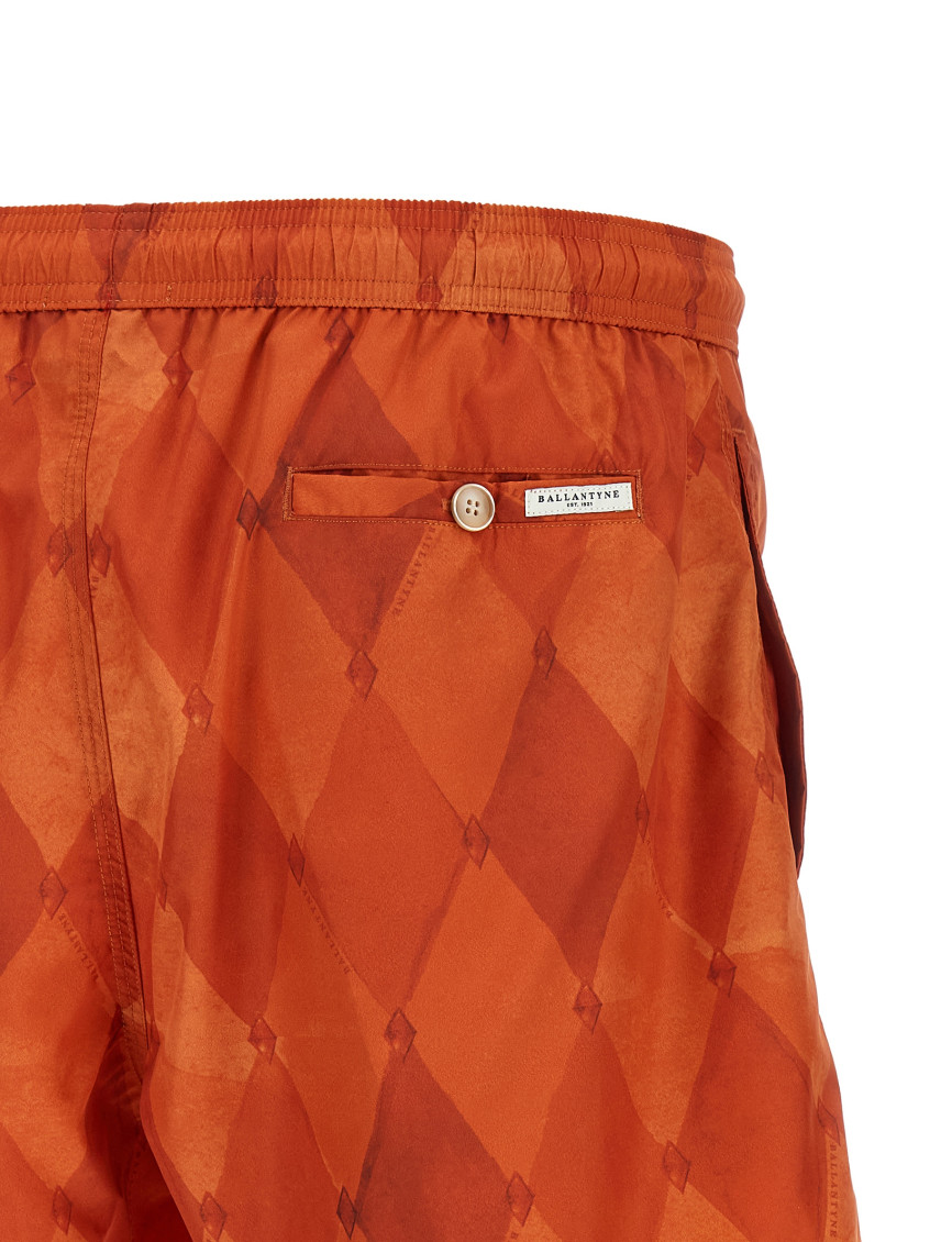 Ballantyne - swim shorts elastic waistband button and pocket