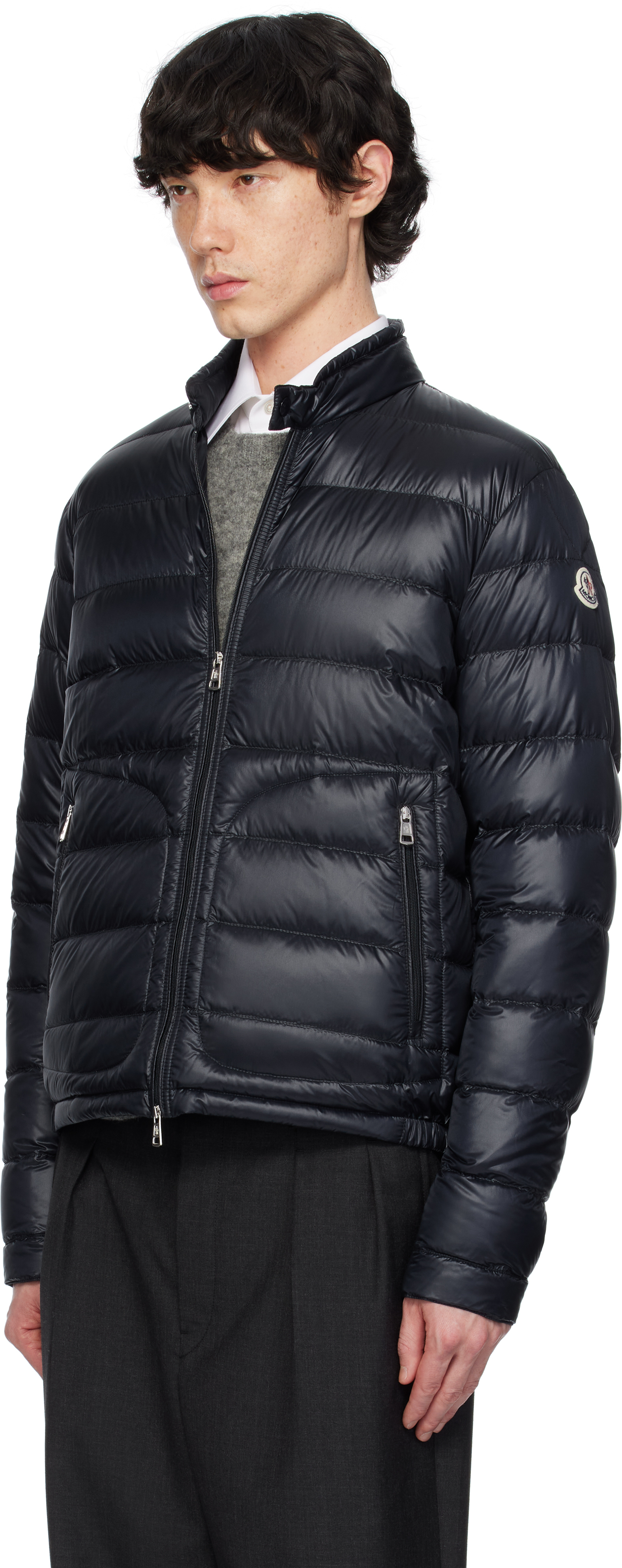 Moncler Navy Acorus Short Down Jacket