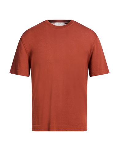 Man Sweater Rust Size 38 Cotton