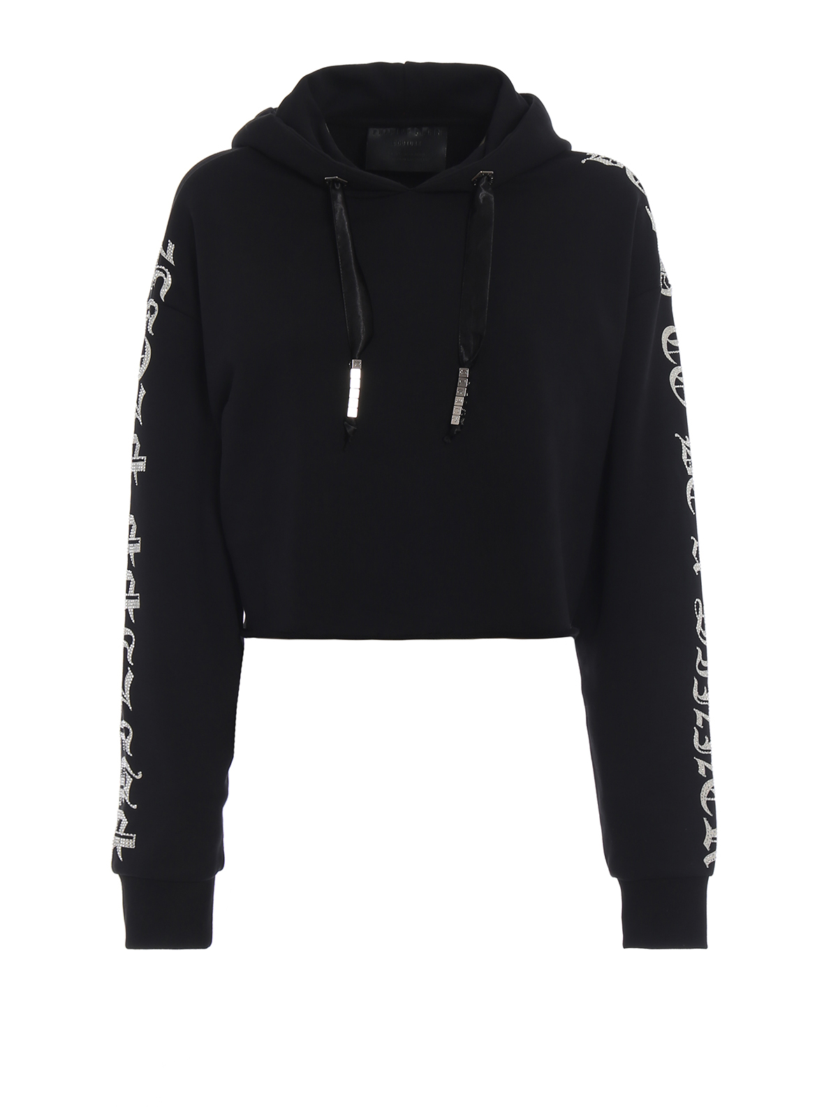 Crystal Plein crop hoodie