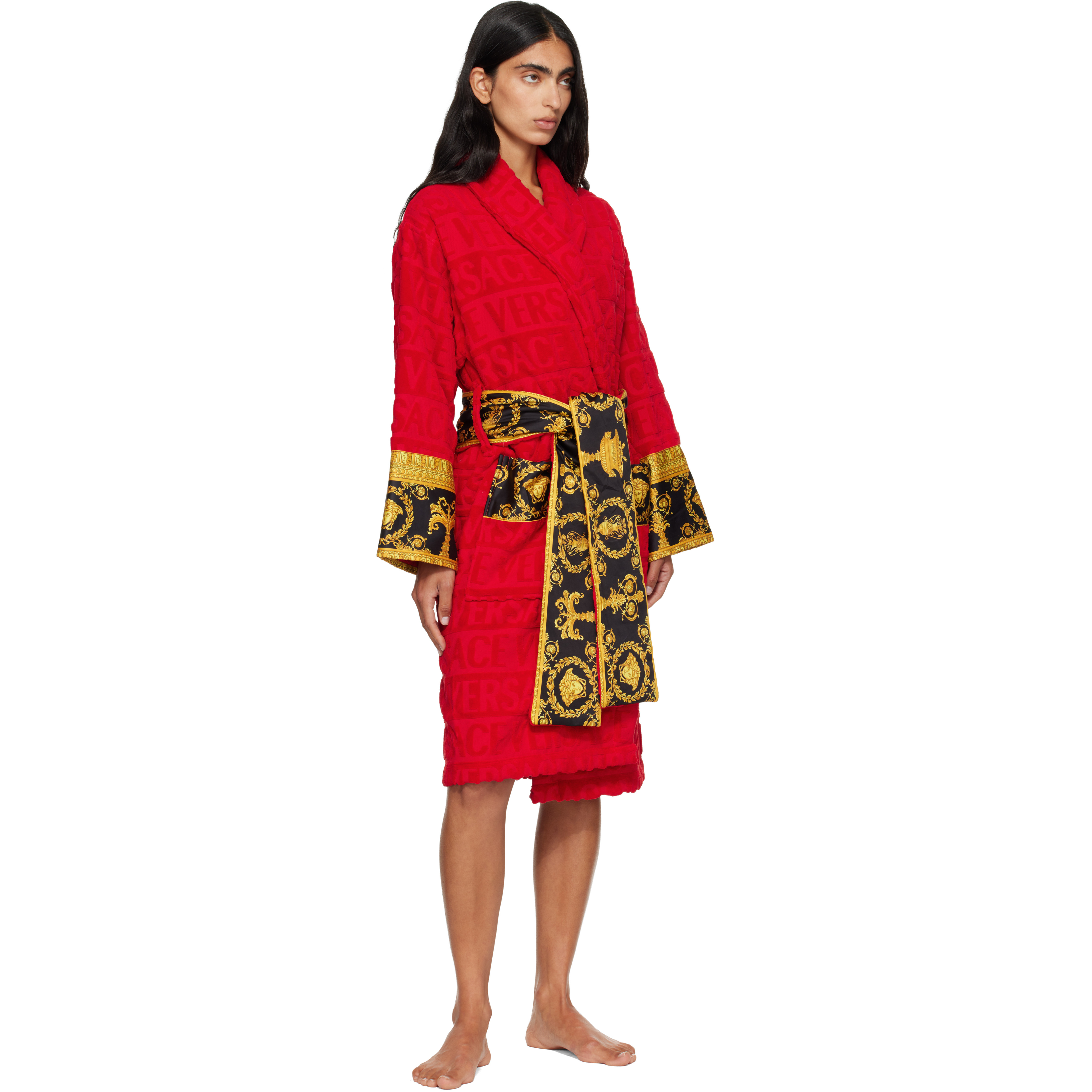 Red 'I Heart Baroque' Bathrobe