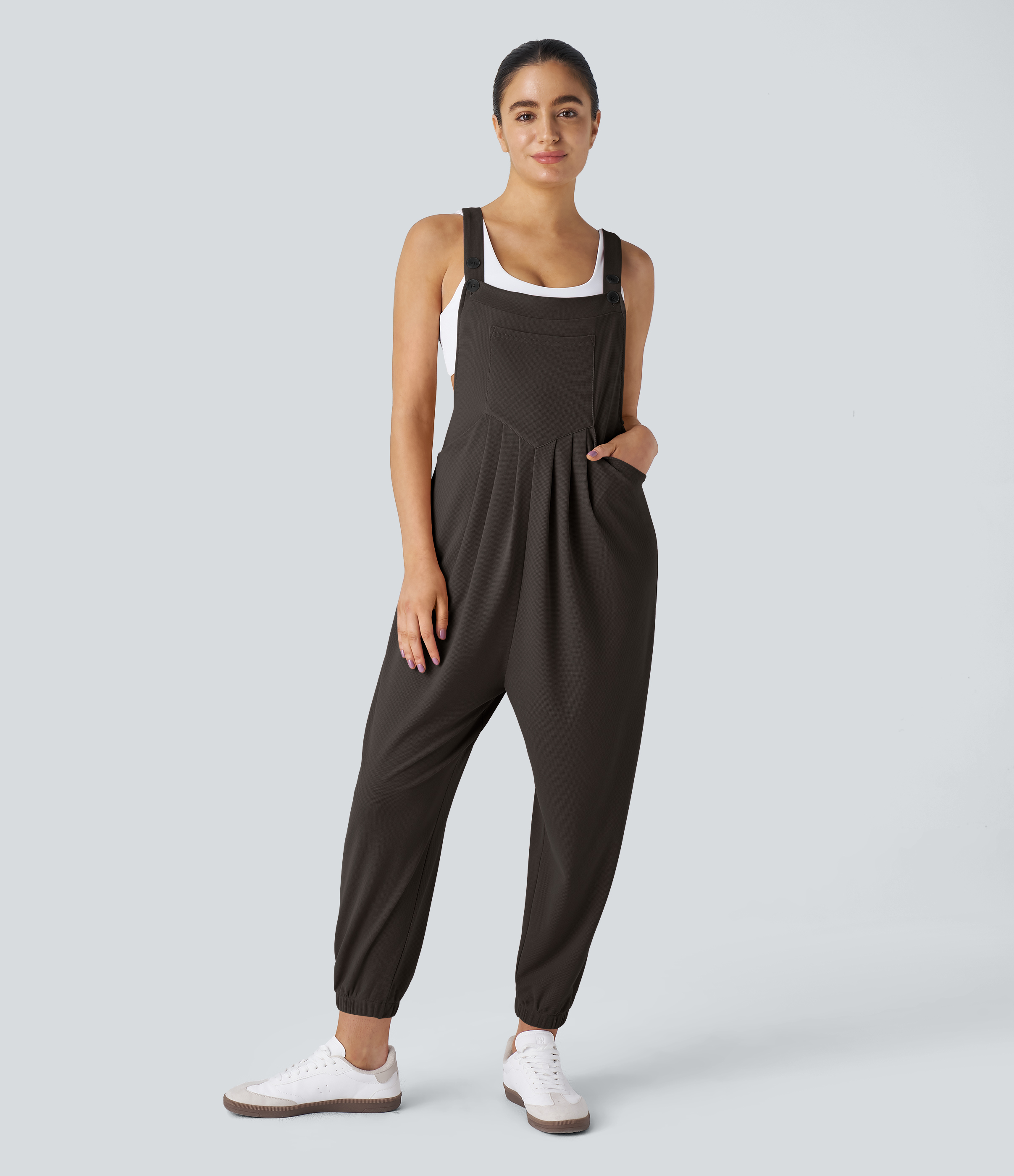 Pockets Waffle Casual Jogger Overalls  - Delicioso