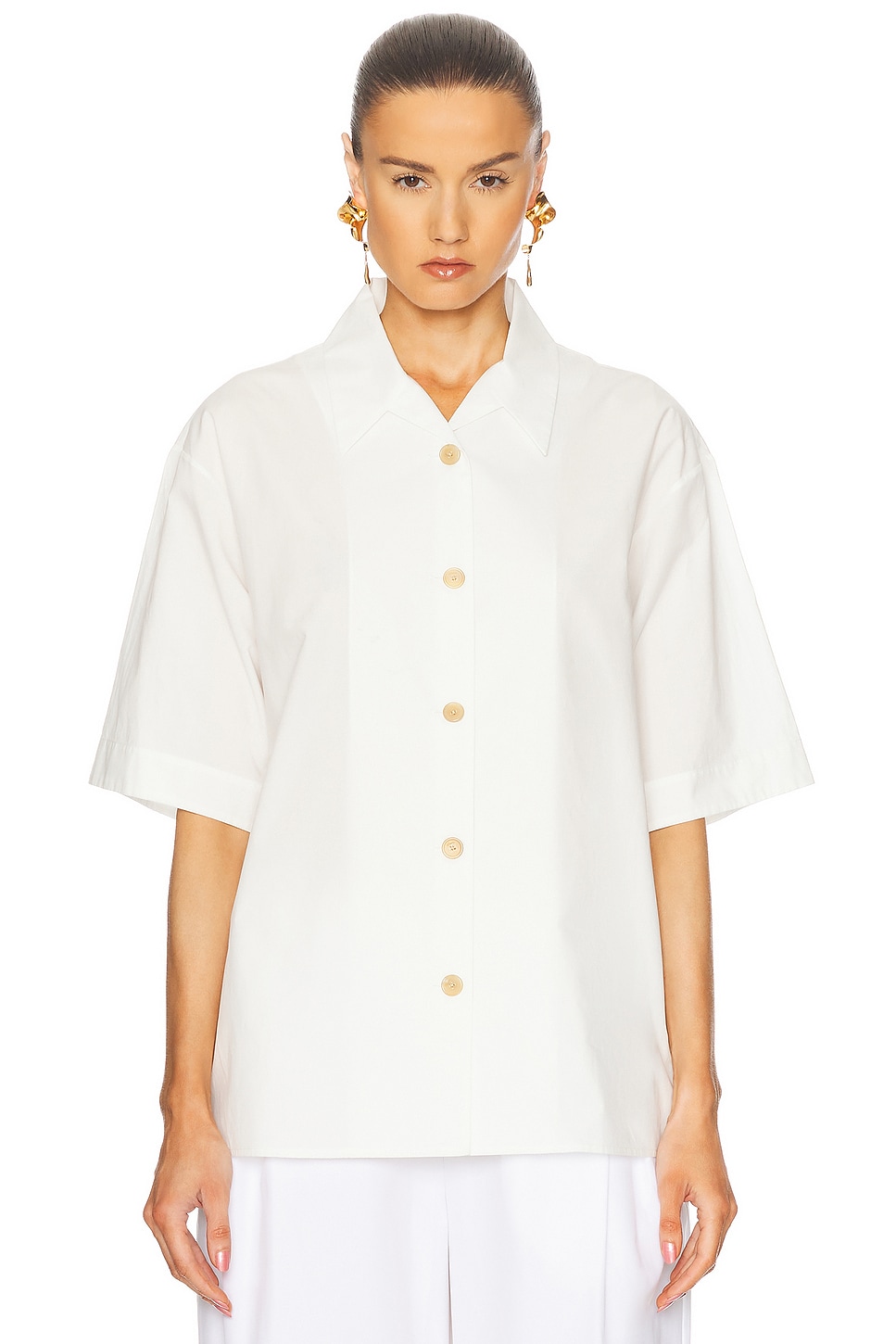 KHAITE Owen Top in White - White.  8 also in 2