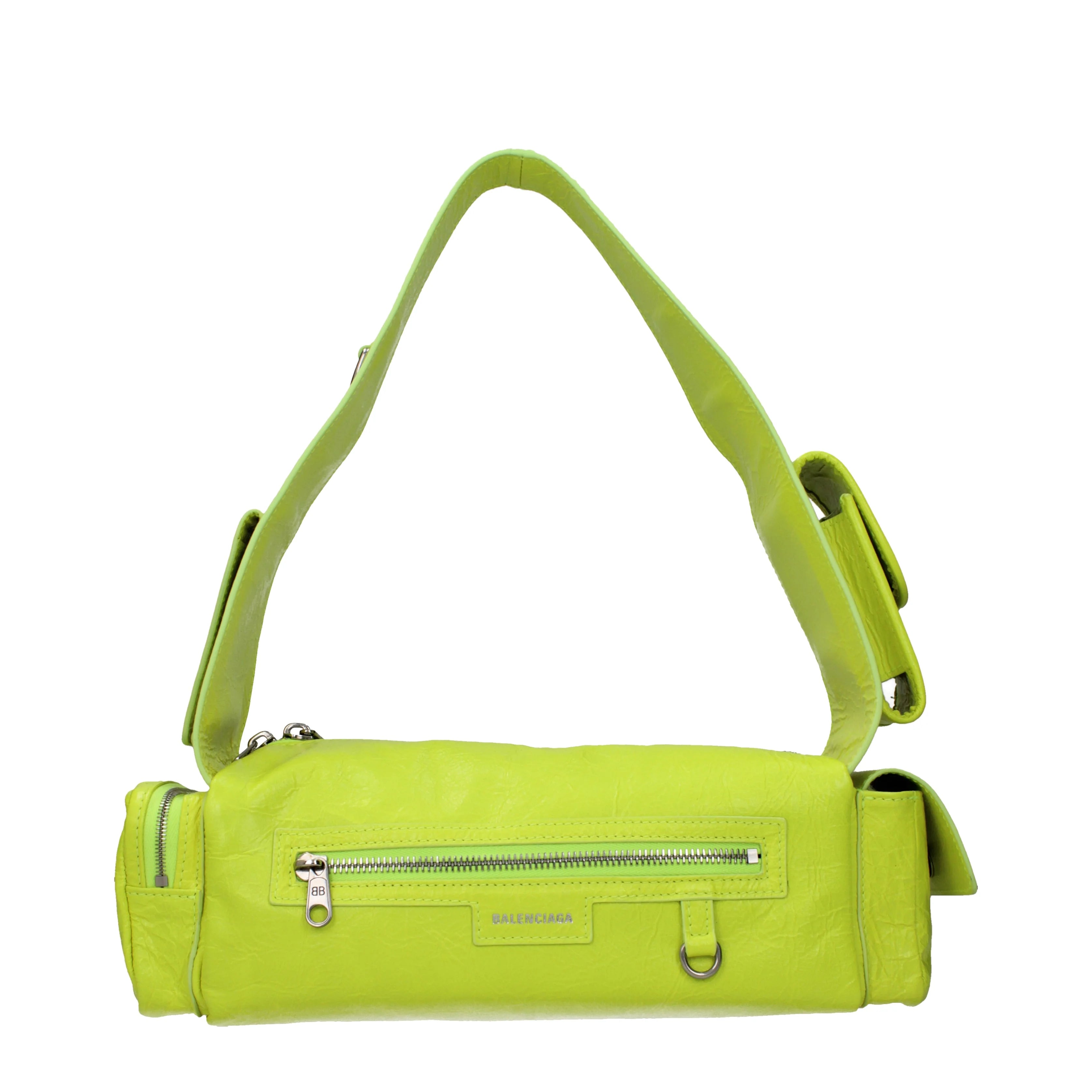 Balenciaga Superbusy Shoulder Bags Women Leather Yellow/Fluo Yellow