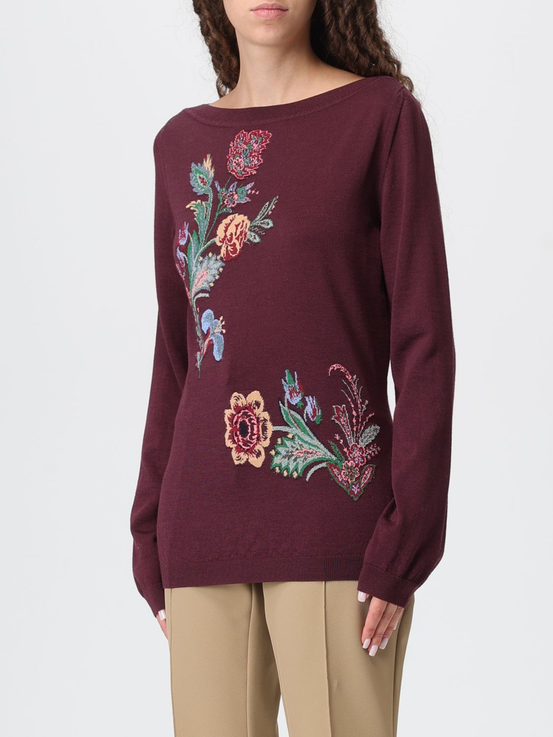 Floral-jacquard sweater - Neutrals