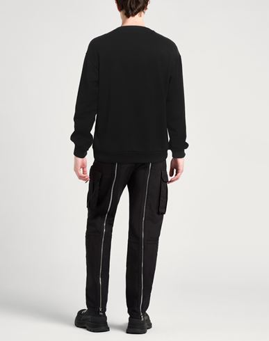 Man Sweatshirt Black Size 40 Cotton, Elastane