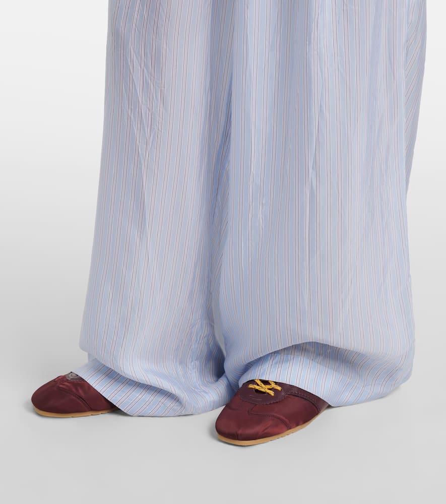 Striped wide-leg pants