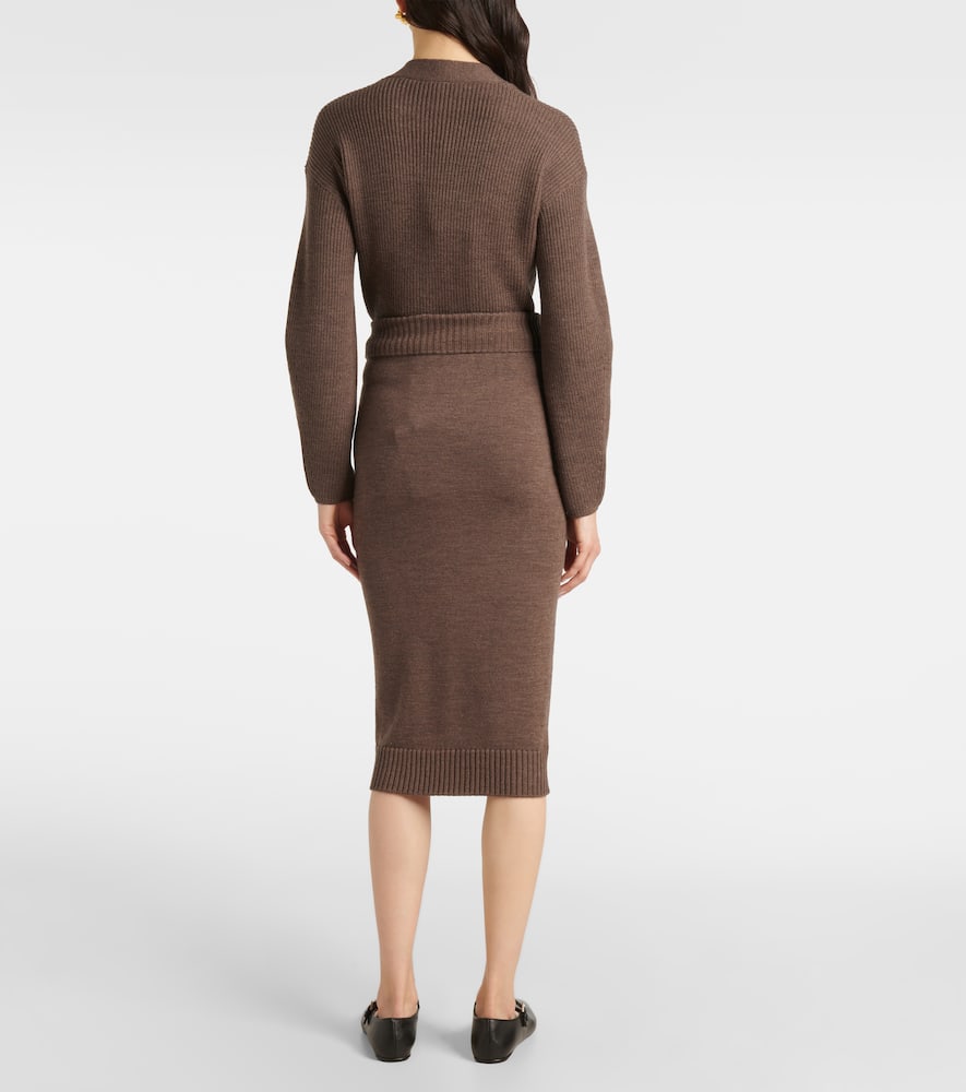 Melk virgin wool midi skirt