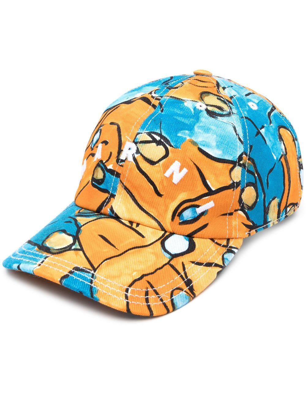 Embroidered-logo detail baseball cap - Orange