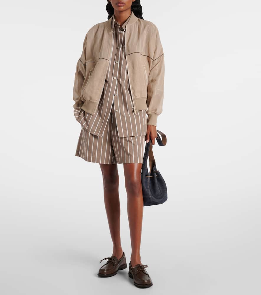 Monili striped cotton-blend poplin shirt