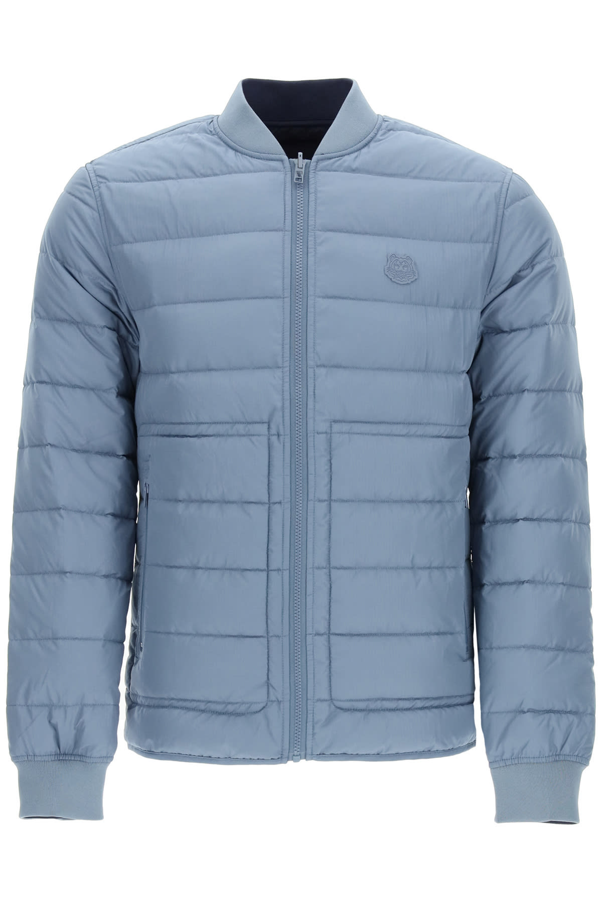 Quilted zip-front jacket - Blue