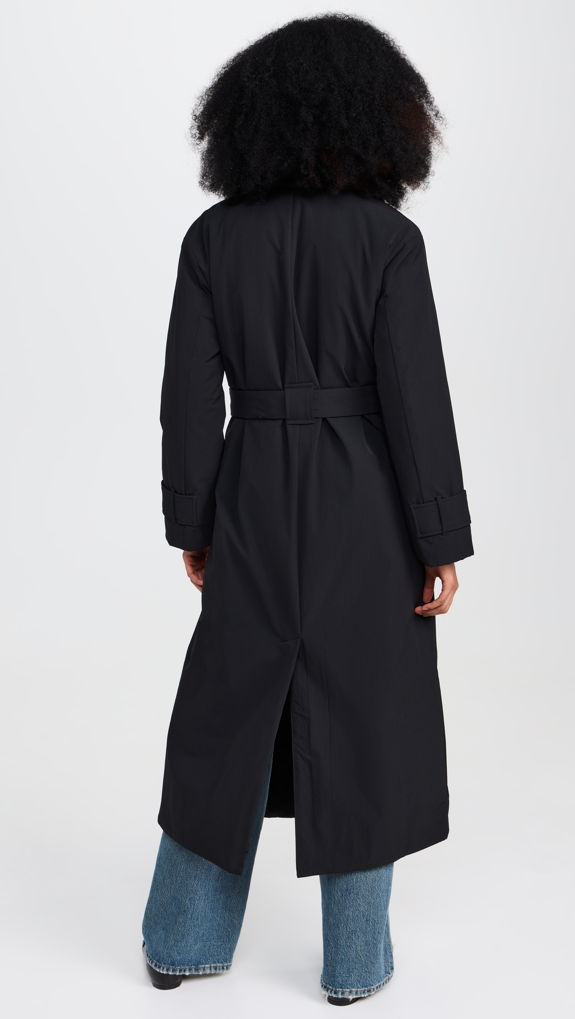 George Padded Wrap Coat Black