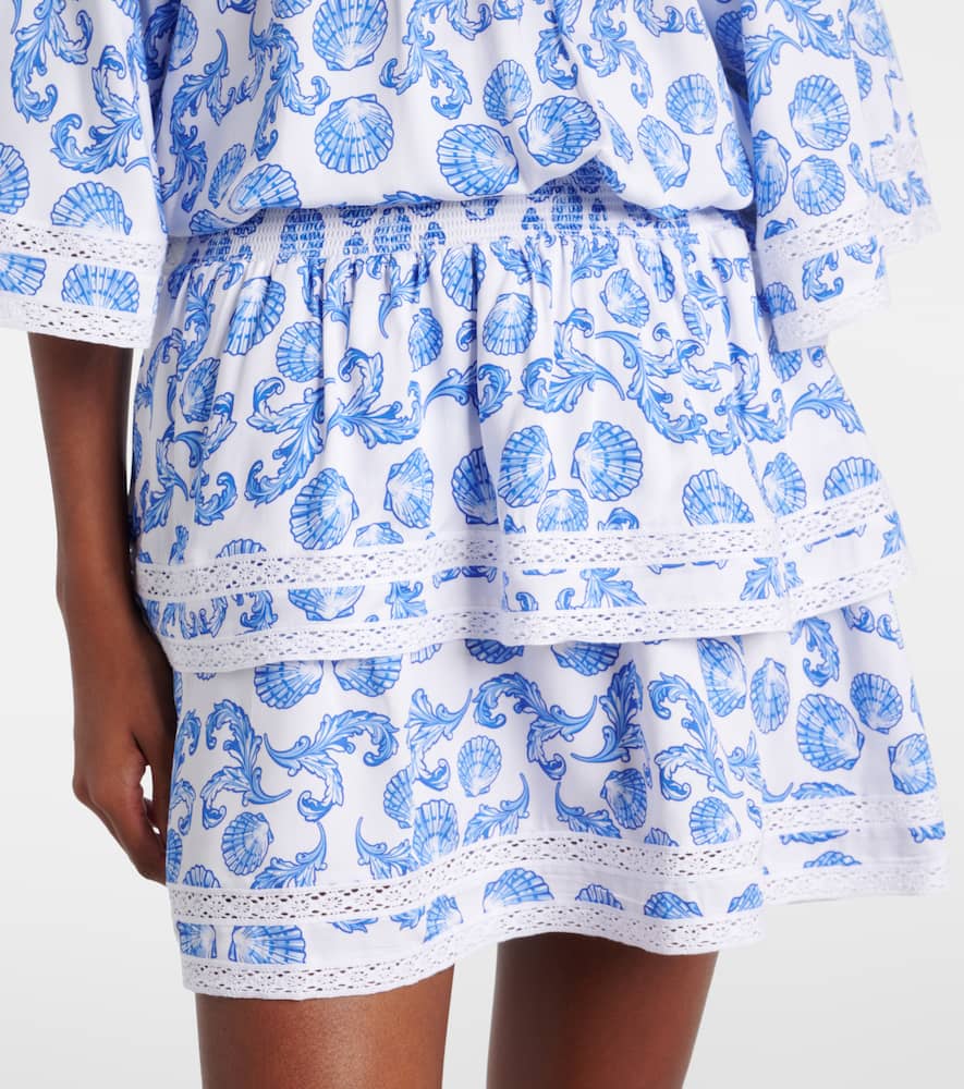 Micha printed tiered minidress