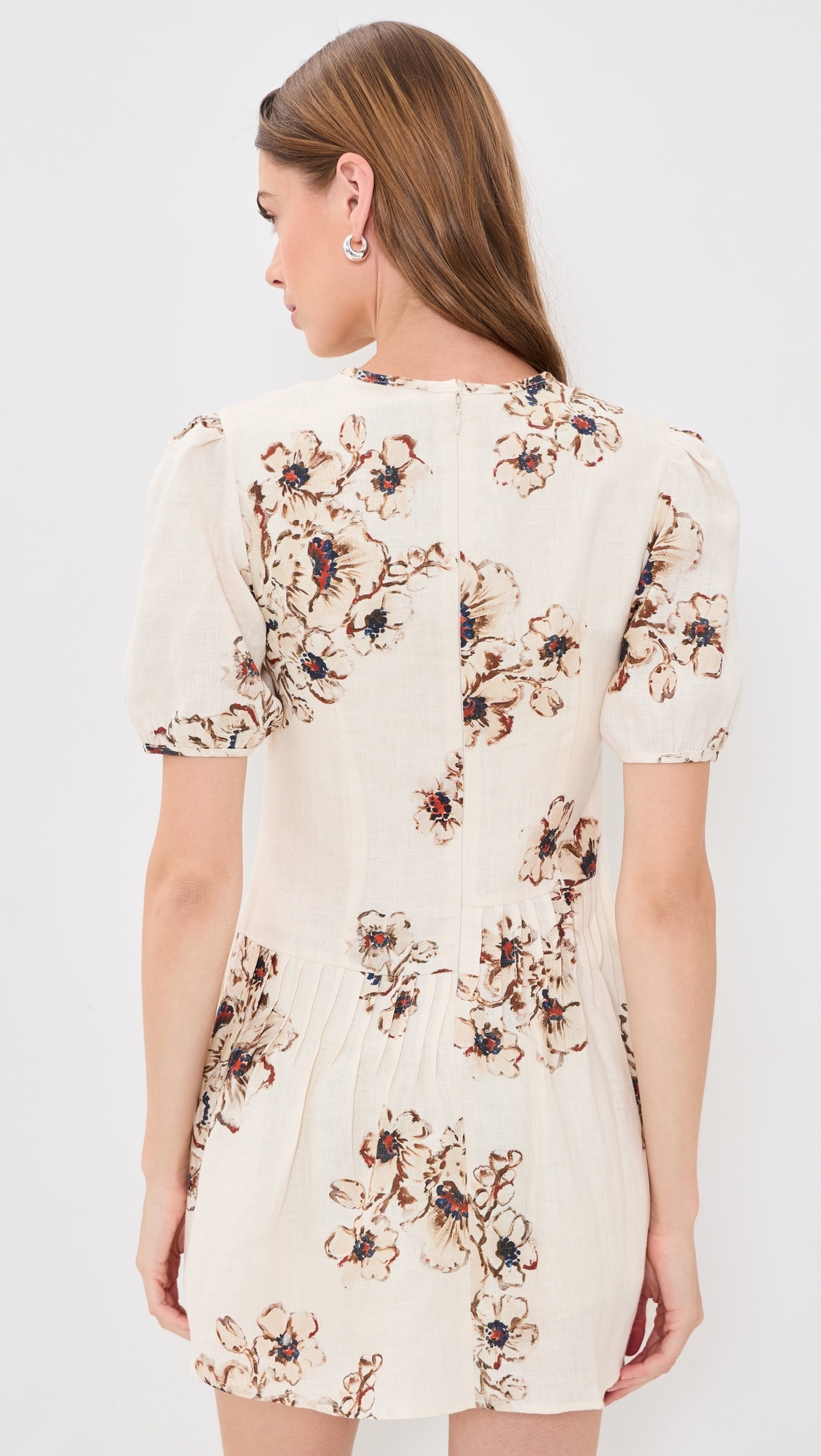 Freja Puff Sleeve Linen Mini Dress Rosetta