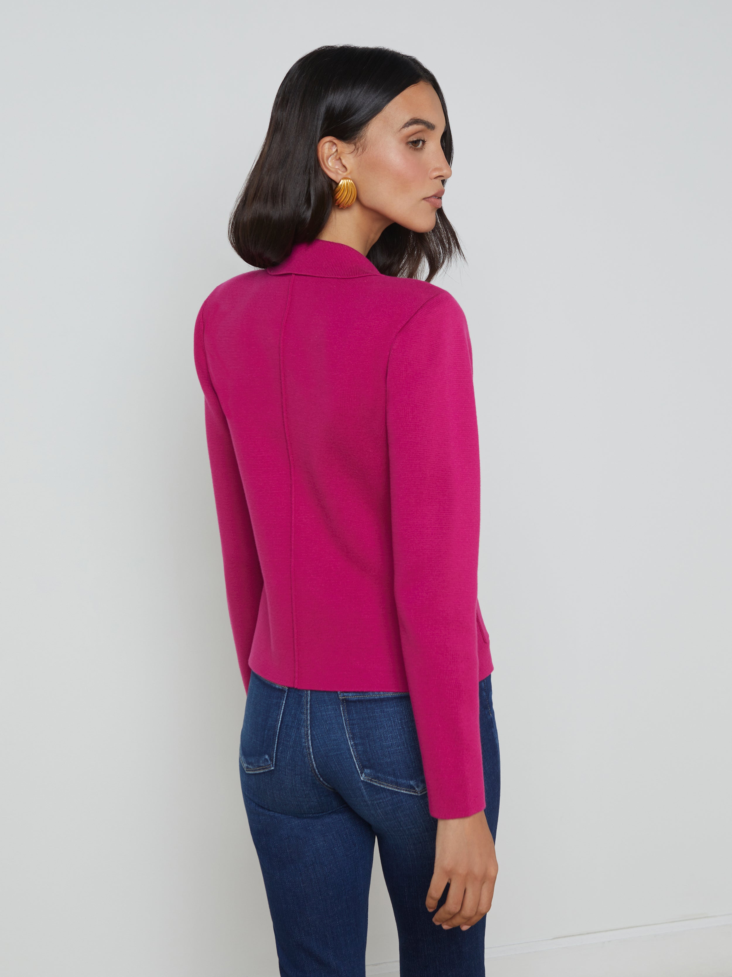 Sofia Knit Blazer In Ruby