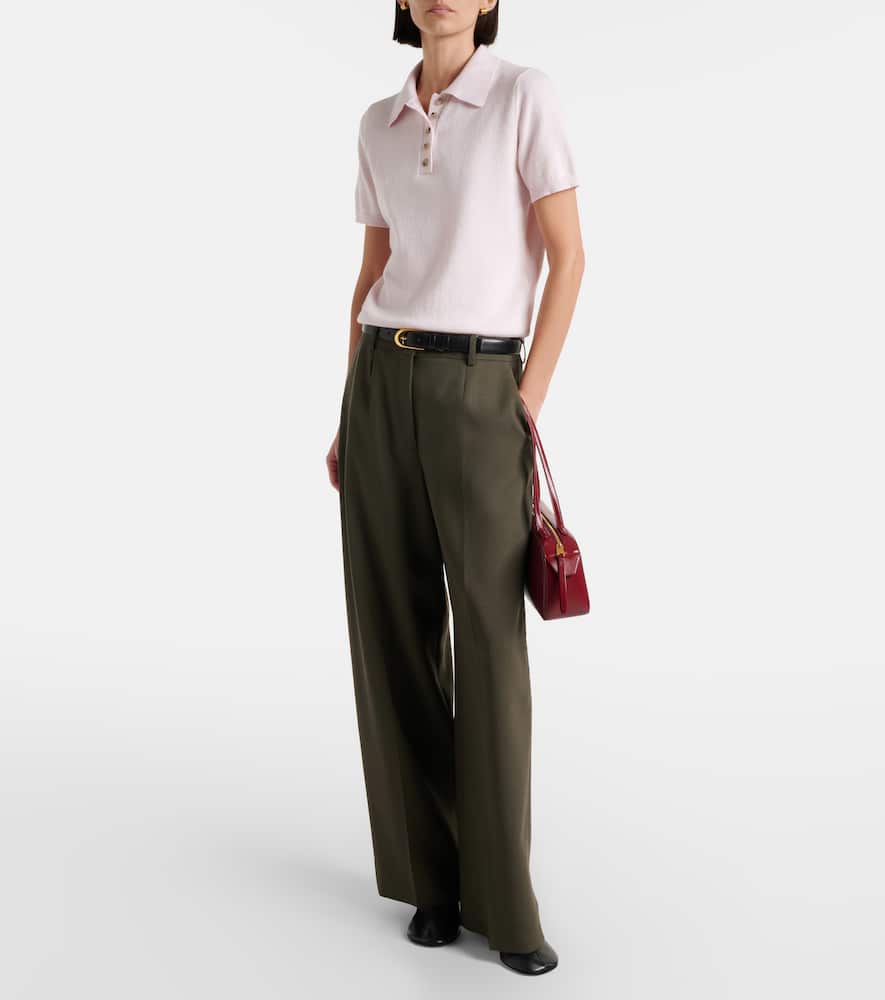 Cotton and cashmere polo shirt