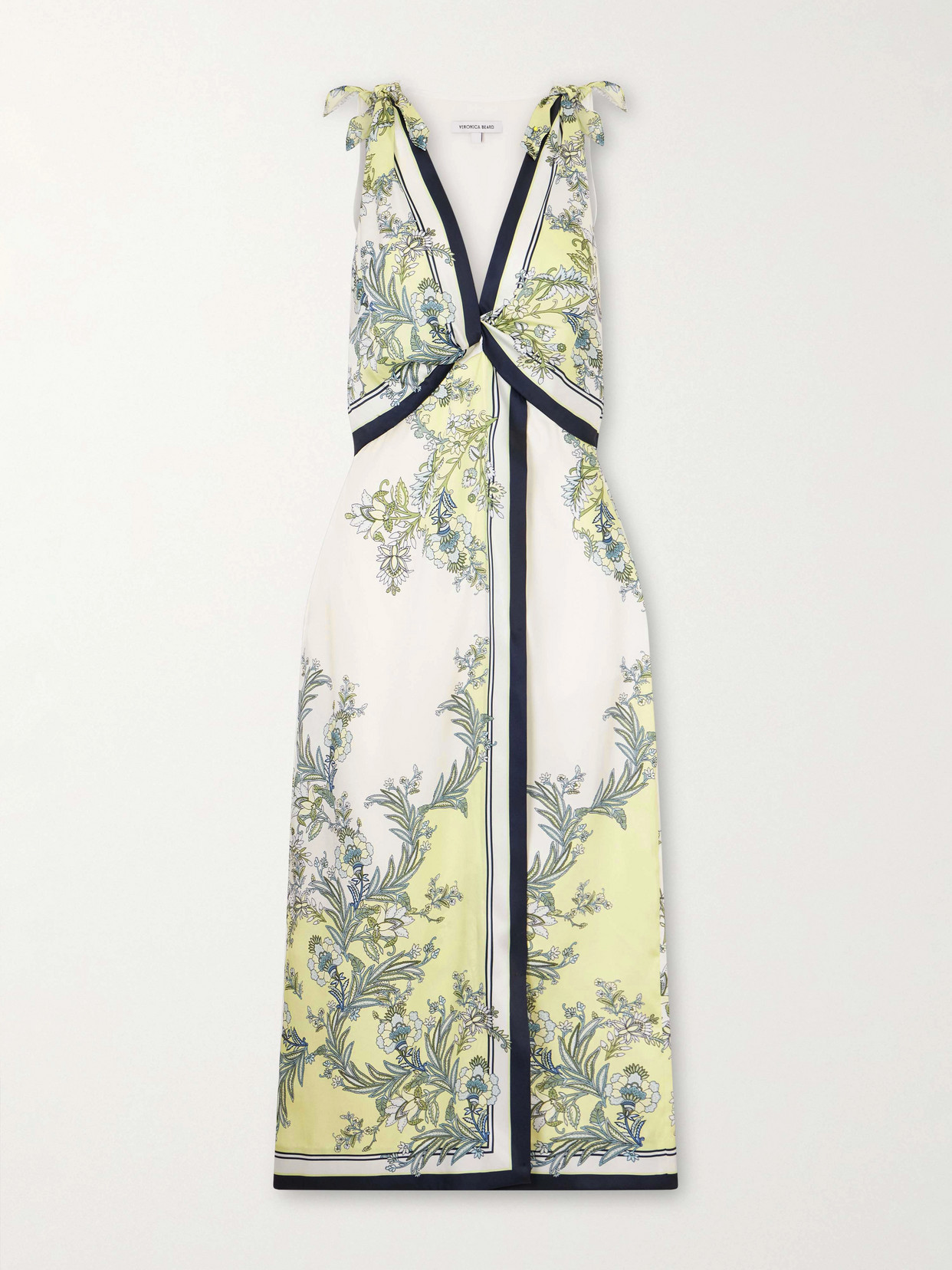 Kaliza Twisted Floral-print Twill Midi Dress - Green