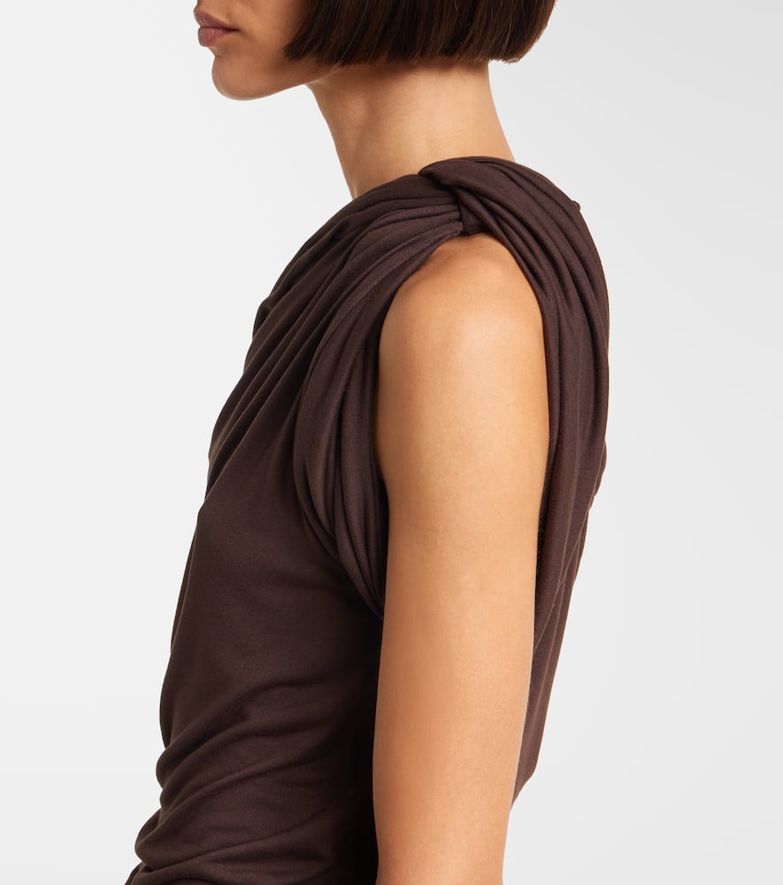 Draped knitted one-shoulder top