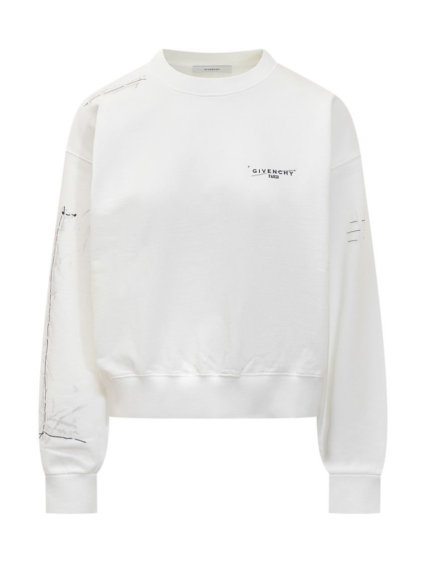 White Logo Crew Neck Sweater