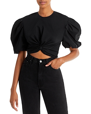 Twist Knot Puff Sleeve Top