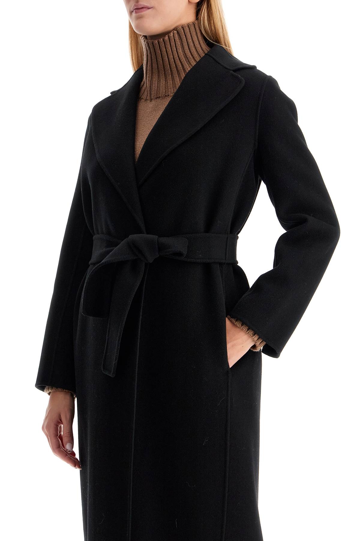 Poldo wrap coat in virgin wool